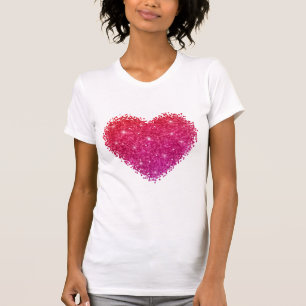 Glittery Heart Valentines Day Inspired  T-Shirt