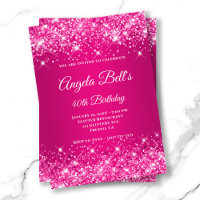 Glittery Hot Pink Raspberry Ombre Fancy Monogram
