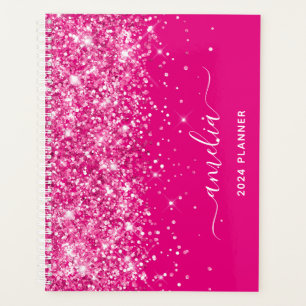 Glittery Hot Pink Swash Signature Planner