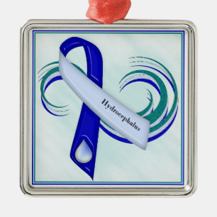 Glittery Hydrocephalus Ribbon Ornament