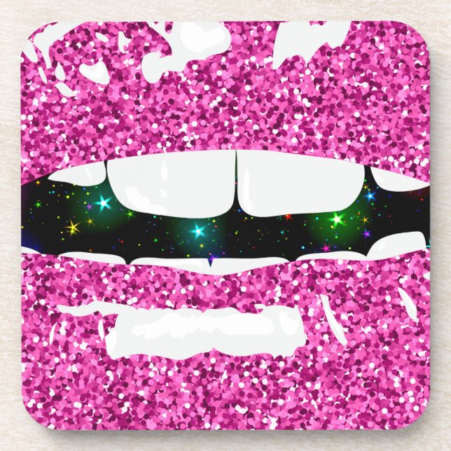 GLITTERY KISS COASTER (Front)