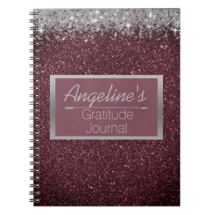 Glittery Lavender Silver Gratitude Journal
