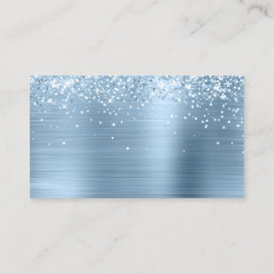 Glittery Light Blue Foil Blank Place Card