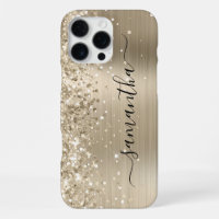 Glittery Light Gold Metallic Girly Signature