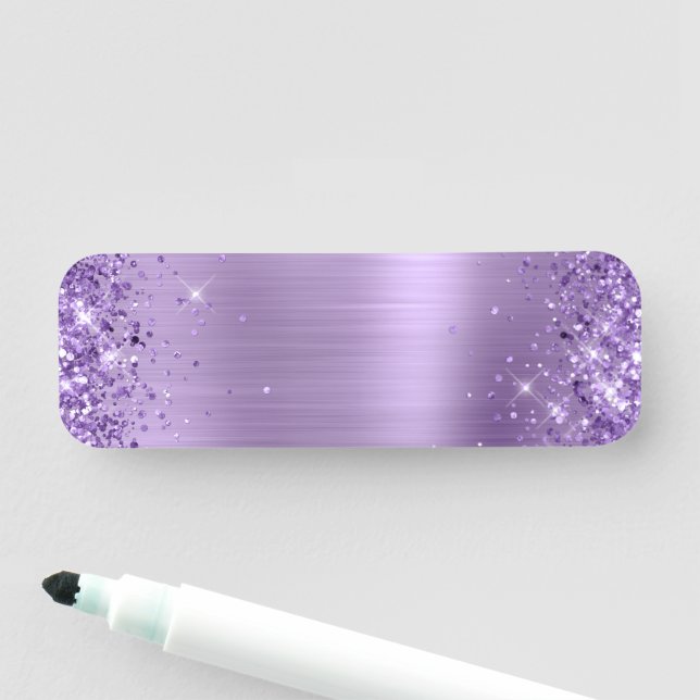 Glittery Light Purple Foil Blank Name Tag (In Situ)