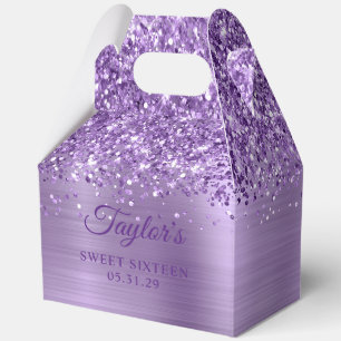 Glittery Light Purple Glam Sweet Sixteen Favour Box