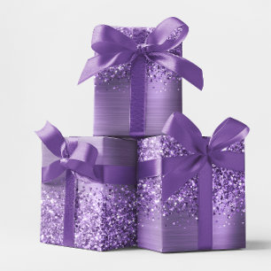 Glittery Light Purple Glam Wrapping Paper Sheet