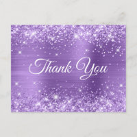 Glittery Light Purple Sweet 16 Thank You
