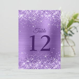 Glittery Light Purple Table Number 5x7 Card