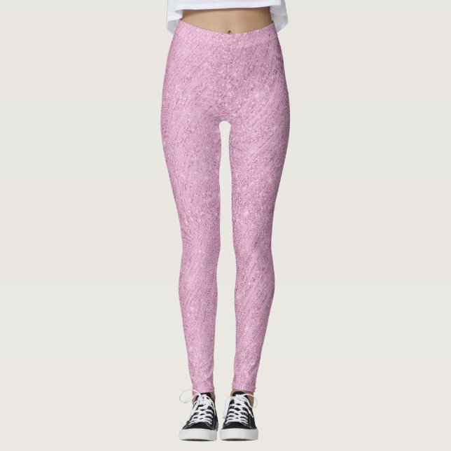 Glittery Lilac Leggings - Easter Yoga Pants (Front)