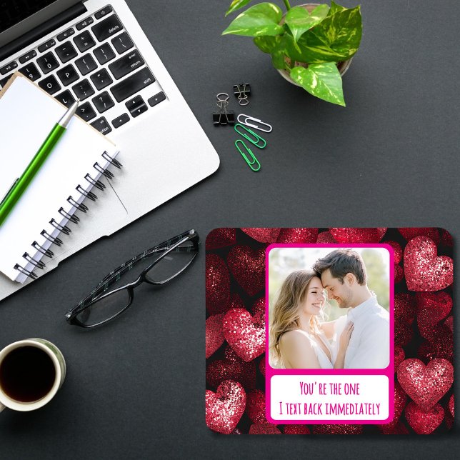 Glittery Love I Text Back Immediately Mouse Pad (Creator Uploaded)