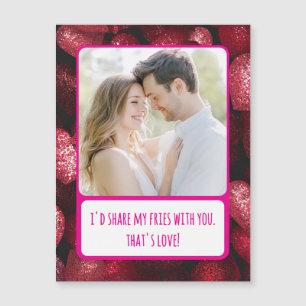 Glittery Love Share My Fries Magnetic Card