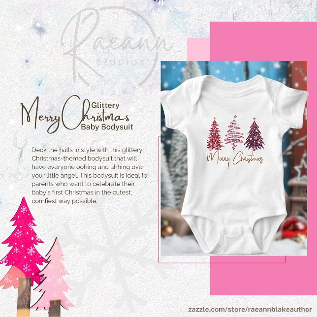 Glittery Merry Christmas Baby Jersey Bodysuit (Creator Uploaded)