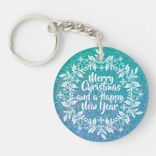 Glittery Merry Christmas     Keychain