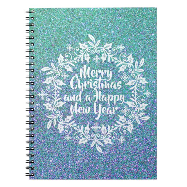 Glittery Merry Christmas | Notebook (Front)