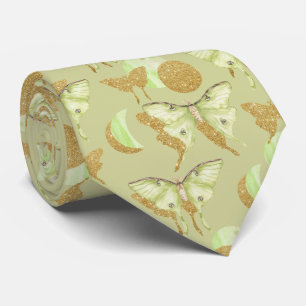 Glittery Moth Butterfly Pattern Tie