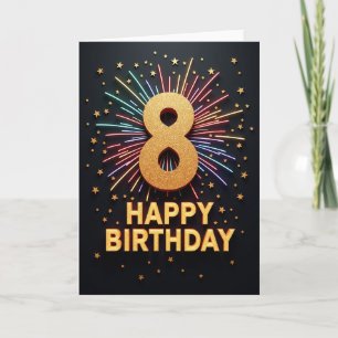 Glittery Number Eight Birthday Card