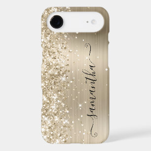 Glittery Pale Gold Foil Modern Girly Signature