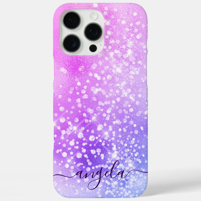 Glittery Pale Pink Ombre Glam Signature Case-Mate iPhone Case (Back)