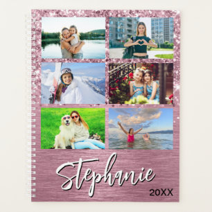 Glittery Pink Glam 14 Photo Collage Planner