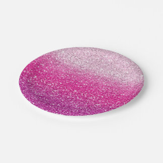 Glittery Pink Ombre Paper Plate