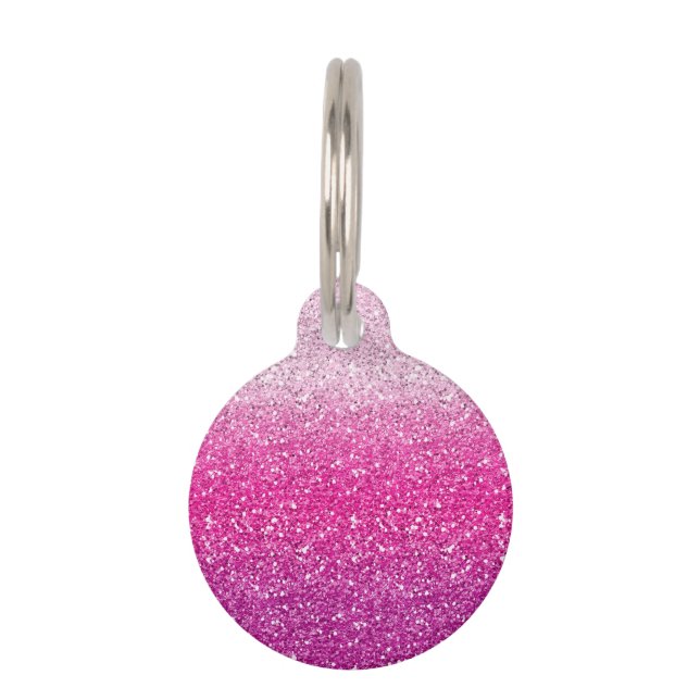 Glittery Pink Ombre Pet Tag (Front)