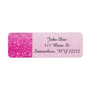 Glittery Pink Ombre Return Address Label