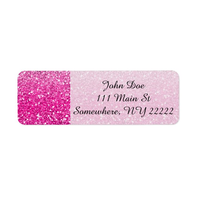 Glittery Pink Ombre Return Address Label (Front)