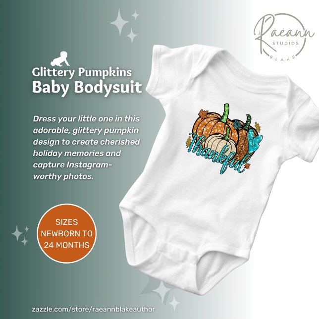Glittery Pumpkins Baby Thanksgiving Bodysuit (Creator Uploaded)
