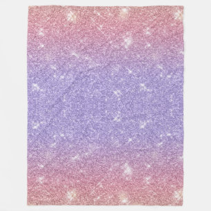 Glittery Purple and Pink Fleece Blanket