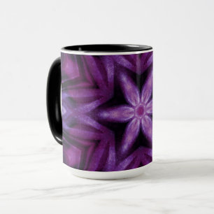Glittery Purple Kaleidoscope Hearts Gradient Mug