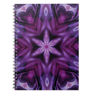 Glittery Purple Kaleidoscope Hearts Gradient Notebook