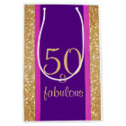Glittery Purple & Pink 50 & Fabulous 50th Birthday
