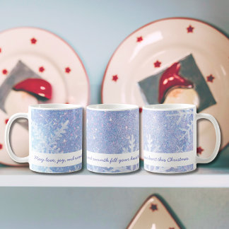 Glittery Purple Winter Snowflake Theme Coffee Mug