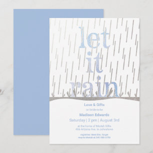Glittery Rain Bridal Shower Invitation