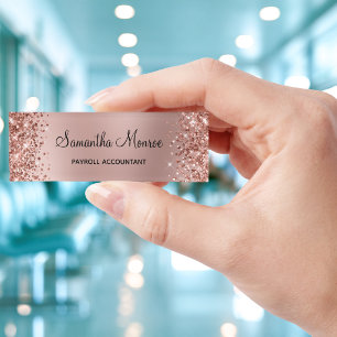 Glittery Rose Gold Blur Name Tag