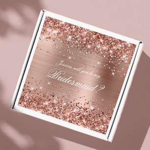 Glittery Rose Gold Bridesmaid Gift Box