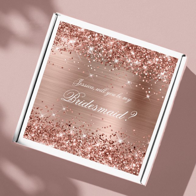 Glittery Rose Gold Bridesmaid Gift Box (Creator Uploaded)