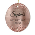 Glittery Rose Gold Foil 21st Birthday Photo