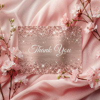 Glittery Rose Gold Foil 21st Birthday Thank You