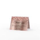 Glittery Rose Gold Foil 60th Birthday Thank You