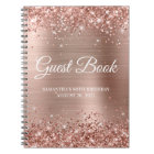 Glittery Rose Gold Foil 80th Birthday Guestbook