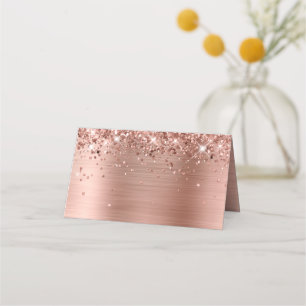 Glittery Rose Gold Foil Blank Place Card