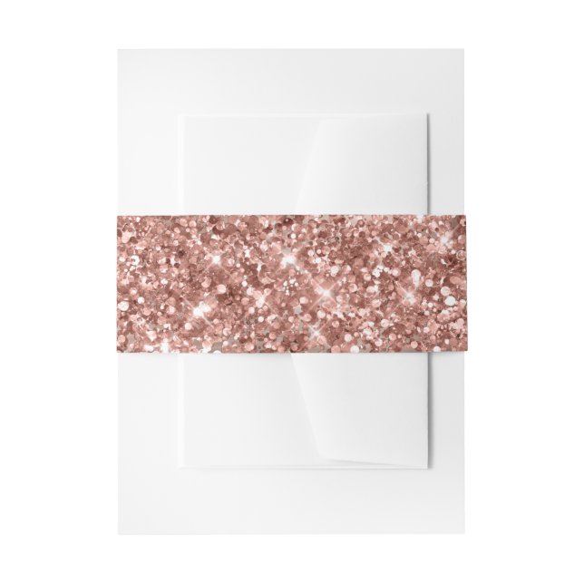 Glittery Rose Gold Foil Digital Art Invitation Belly Band (Front Example)