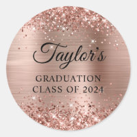Glittery Rose Gold Foil Graduation
