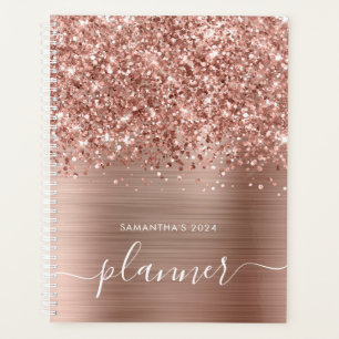 Glittery Rose Gold Glam Planner