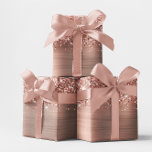 Glittery Rose Gold Glam Wrapping Paper<br><div class="desc">The background features large faux rose gold glitter and faux brushed metal foil. 
The girly glitter glam prints like a photo on this gift wrap.
Decorative custom gift wrap for you.</div>