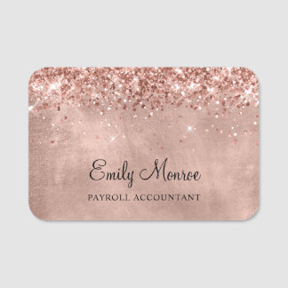 Glittery Rose Gold Name Tag