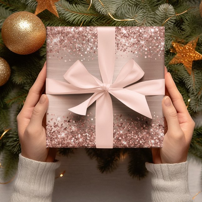 Glittery Rose Gold Ombre Foil Wrapping Paper (Glittery Rose Gold Ombre Foil Wrapping Paper)