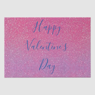 Glittery Rose Gold Pink Happy Valentine's Day Tissue Paper